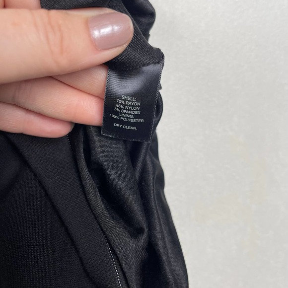 Ponte Knit White House Black Market Black Dress, Military Goldtone Buttons, Sz 2 - Picture 11 of 16